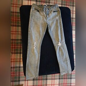 Levi's Light Blue Distressed Straight Leg Jeans